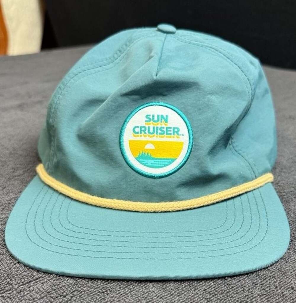Sun Cruiser Rope Snapback Hat Teal Green Graphic Patch